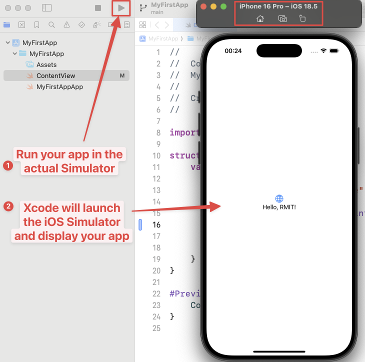 Start with Xcode - Step 8